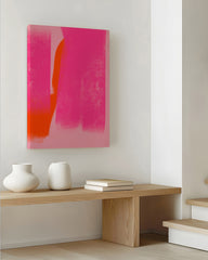 After Hover: Abstraktes Color Blocking in Pink-Orange