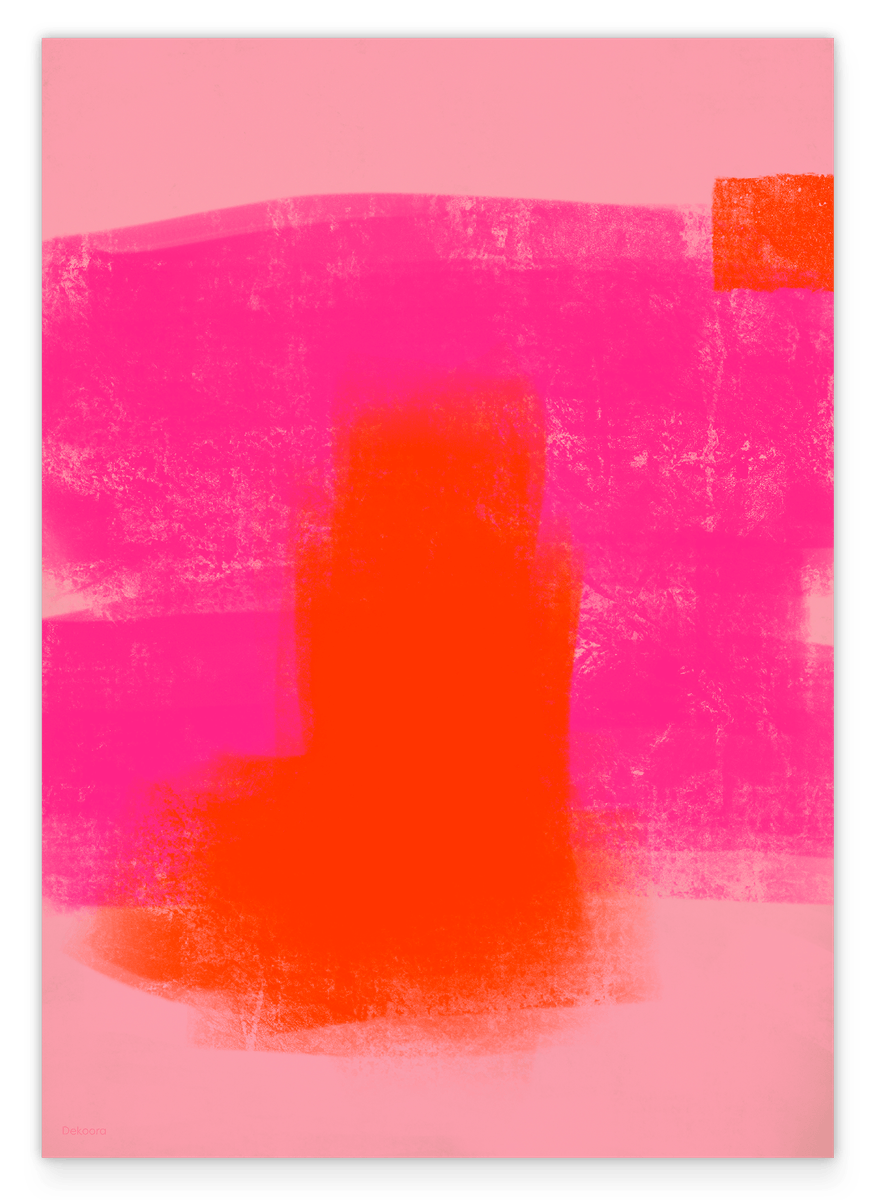 Product image for Hot Orange & Neon Pink - Color Blocking Art
