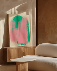 After Hover: Abstrakter Bogen - Green meets pink texture
