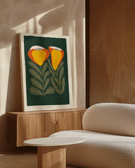 After Hover: Flower Duo - Blumen Illustration in Gelb-Orange