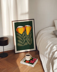 After Hover: Flower Duo - Blumen Illustration in Gelb-Orange