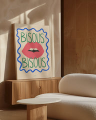 After Hover: Bisous Bisous - Kussmund mit Spruch