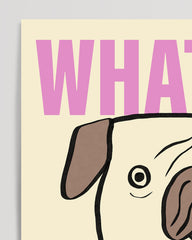 After Hover: What the Pug? Mops Illustration in Pink