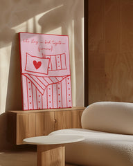 After Hover: Let's Stay in Bed - Schlafzimmer llustration in Pink