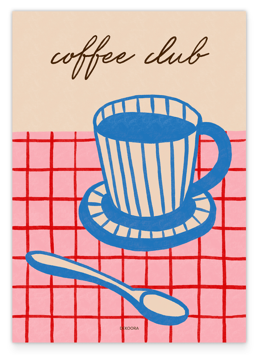 Coffee Club - Grafische Kaffeetasse mit Streifen