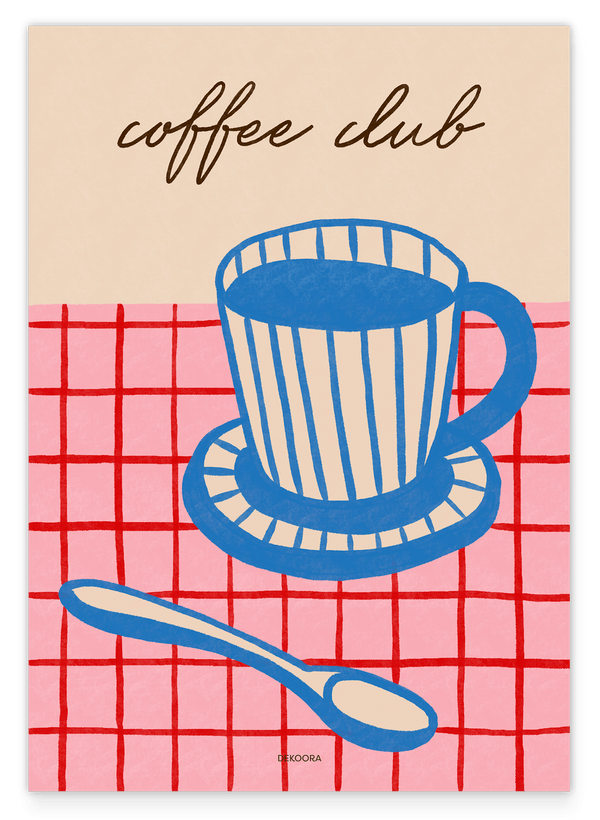 Coffee Club - Grafische Kaffeetasse mit Streifen