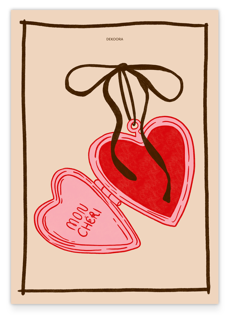 Oui, Mon Cheri! - Herz Amulett mit Spruch