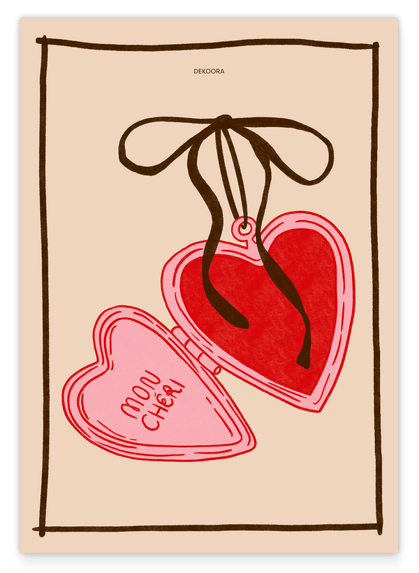 Oui, Mon Cheri! - Herz Amulett mit Spruch