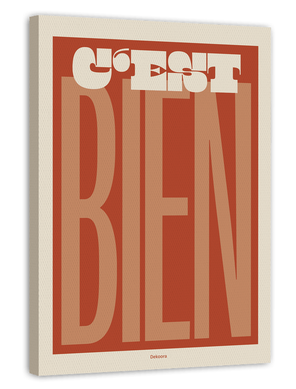 C'est Bien in Mocca-Braun - Retro Typografie