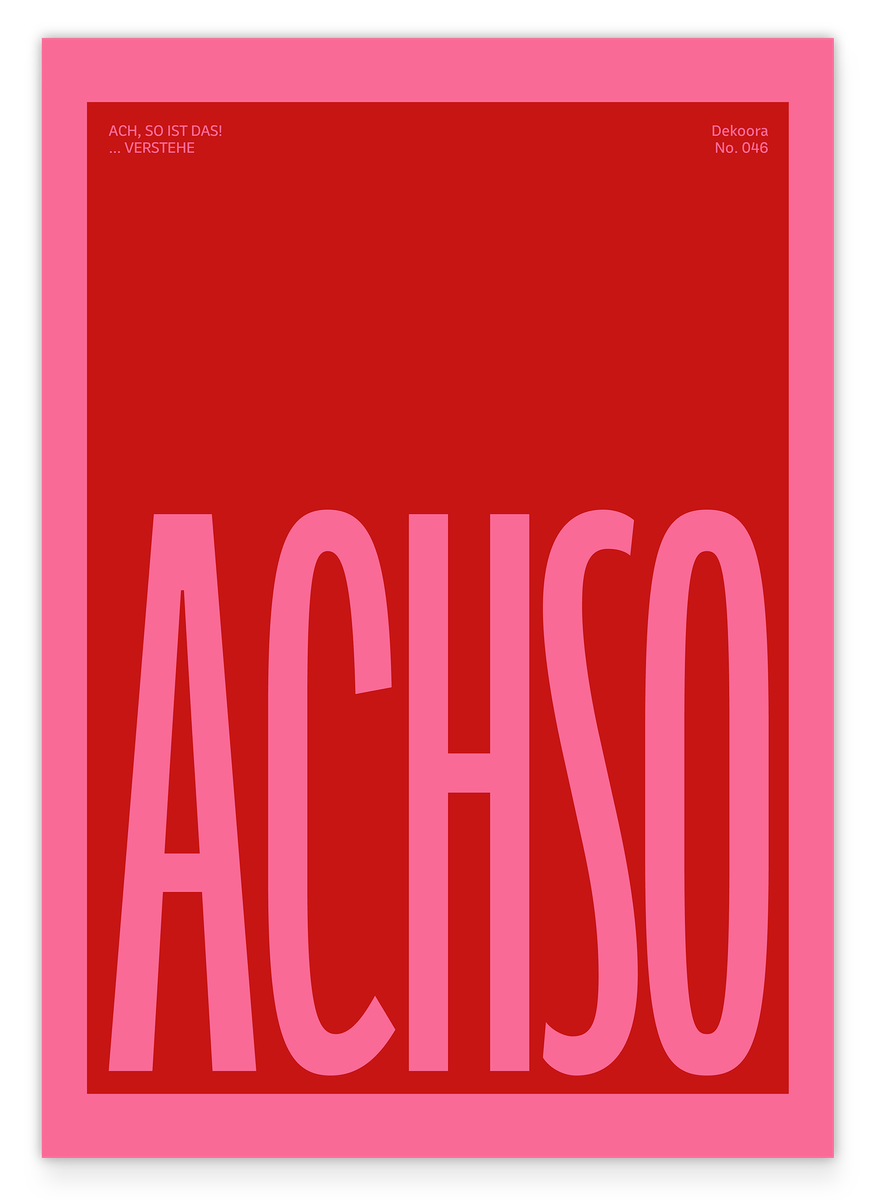 Product image for Achso. Verstehe. - Typografie in Pink
