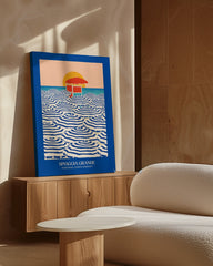 After Hover: Amalfi Design - Blaue Sonnenschirme in Spiaggia Grande