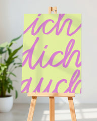 After Hover: Ich dich auch  - Typografie Schriftzug in Gelb