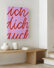After Hover: Liebe - Ich dich auch - Sprüche Typografie in Pink