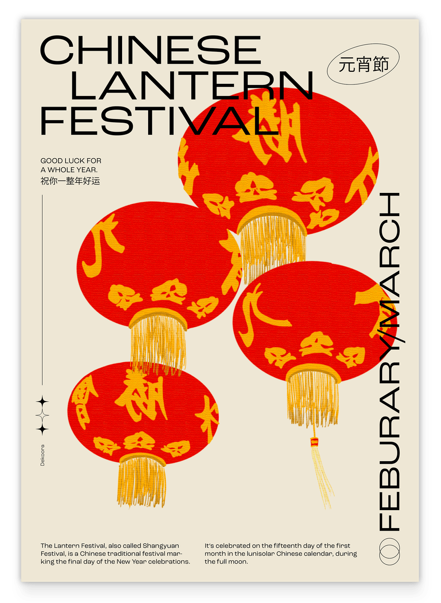 Asiatische Lampions - Chinese Lantern Festival in Weiß