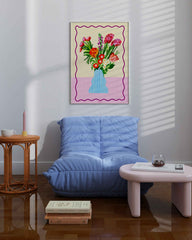 After Hover: Purple Flowers - Moderner Blumenstrauß