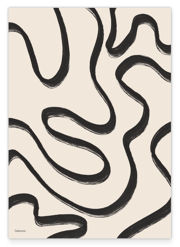 Abstract Minimal Art No. 2 - Schwarz-Weiße Linien