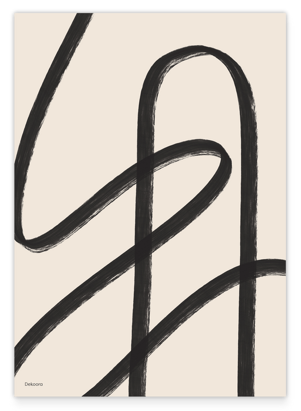 Abstract Minimal Art No. 3 - Schwarz-Weiße Linien