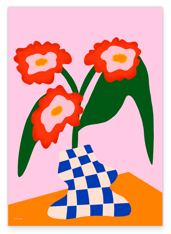 Flower Shapes - Grafische Blumenvase mit Muster