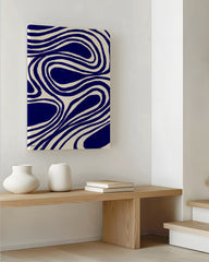 After Hover: Navy Notions No. 1 - Abstrakte Linien in Dunkelblau