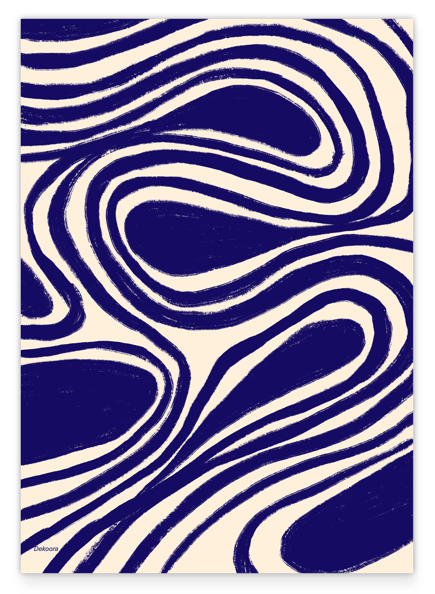 Navy Notions No. 1 - Abstrakte Linien in Dunkelblau