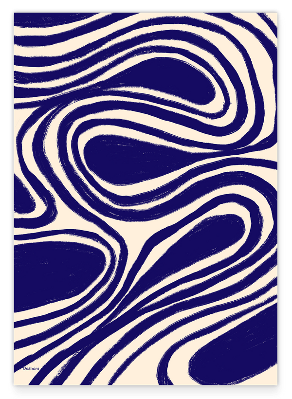 Navy Notions No. 1 - Abstrakte Linien in Dunkelblau