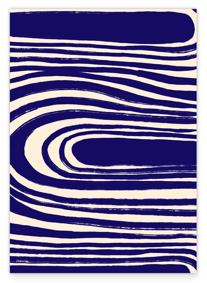 Navy Notions No. 2 - Abstrakte Linien in Dunkelblau