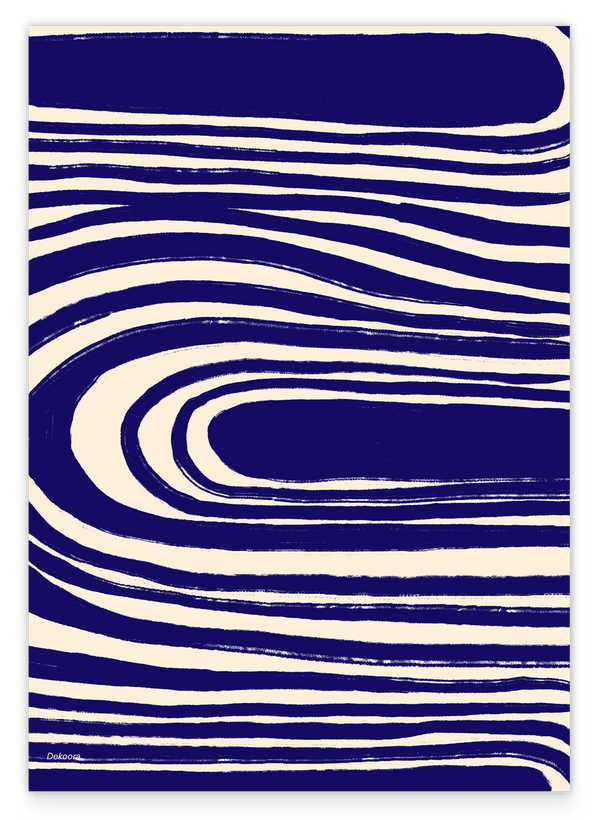 Navy Notions No. 2 - Abstrakte Linien in Dunkelblau