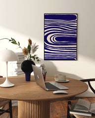 After Hover: Navy Notions No. 2 - Abstrakte Linien in Dunkelblau