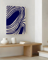 After Hover: Navy Notions No. 3 - Abstrakte Linien in Dunkelblau