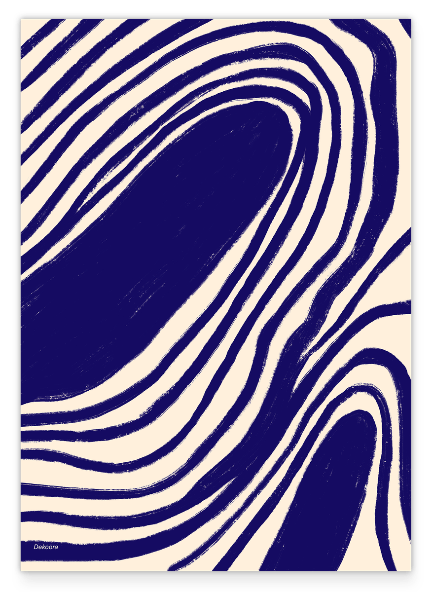 Navy Notions No. 3 - Abstrakte Linien in Dunkelblau