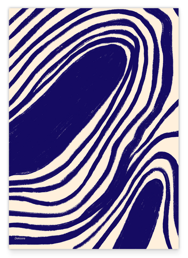 Navy Notions No. 3 - Abstrakte Linien in Dunkelblau