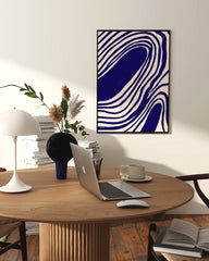 After Hover: Navy Notions No. 3 - Abstrakte Linien in Dunkelblau