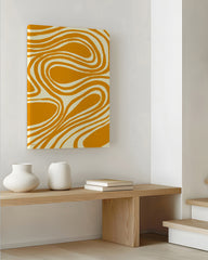 After Hover: Modern Mustard No. 1 - Abstrakte Kunst in Senfgelb