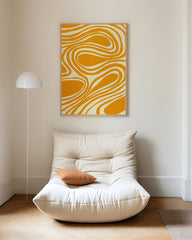 After Hover: Modern Mustard No. 1 - Abstrakte Kunst in Senfgelb