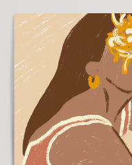 After Hover: The Wavy Dress - Moderne Frauen Illustration mit Blume