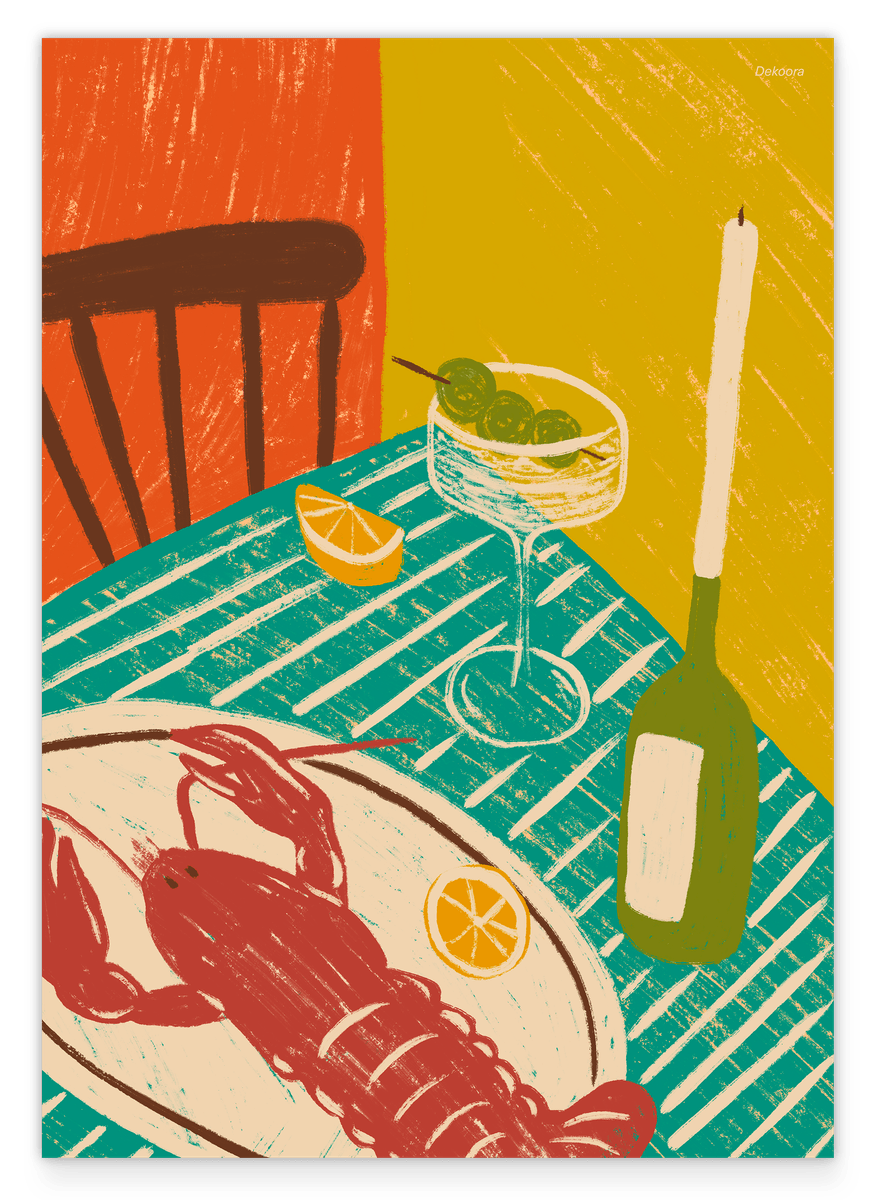 Le Homard - Lobster Dinnersetting in Grün