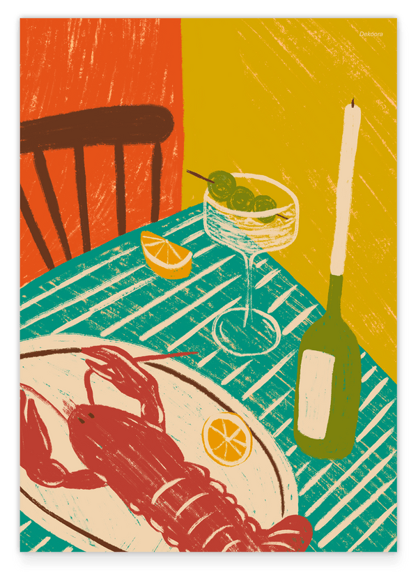 Le Homard - Lobster Dinnersetting in Grün