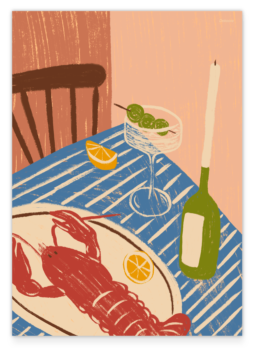 Salty Selection - Hummer Dinnertable in Blau