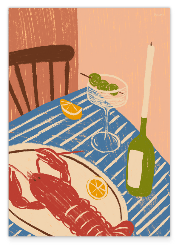 Salty Selection - Hummer Dinnertable in Blau