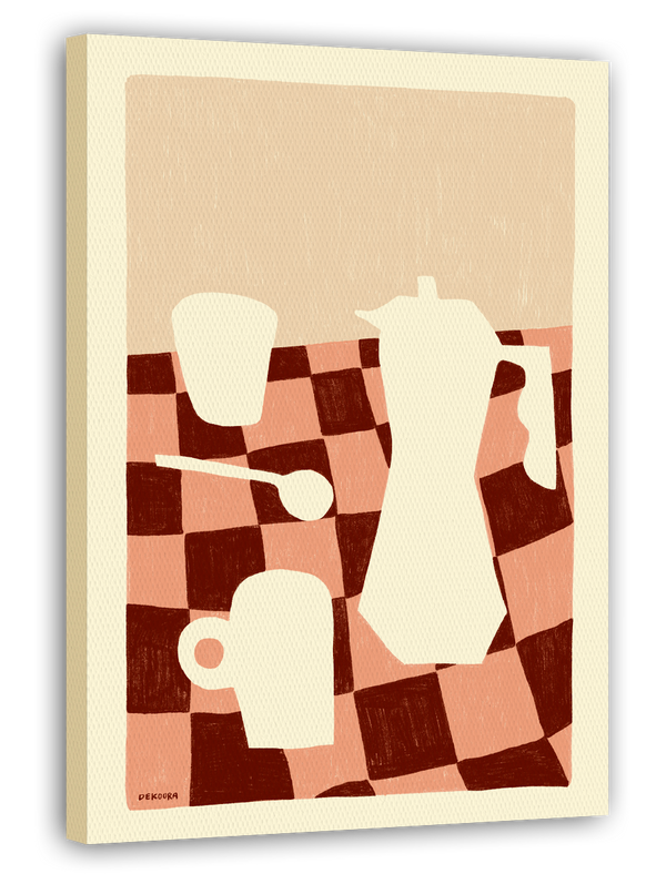 Coffee Essentials - Abstrakte Kaffee-Formen in Rot