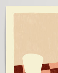 After Hover: Coffee Essentials - Abstrakte Kaffee-Formen in Rot