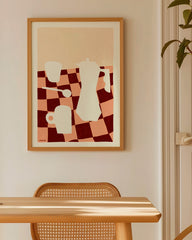 After Hover: Coffee Essentials - Abstrakte Kaffee-Formen in Rot