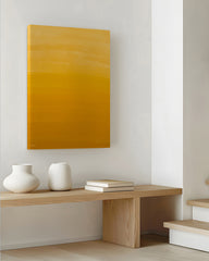 After Hover: Golden Glow - Malerei in Senfgelb