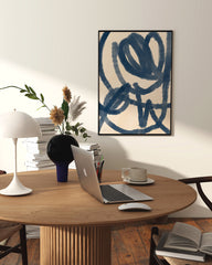 After Hover: "Indigo Ink" Line Art Kunst