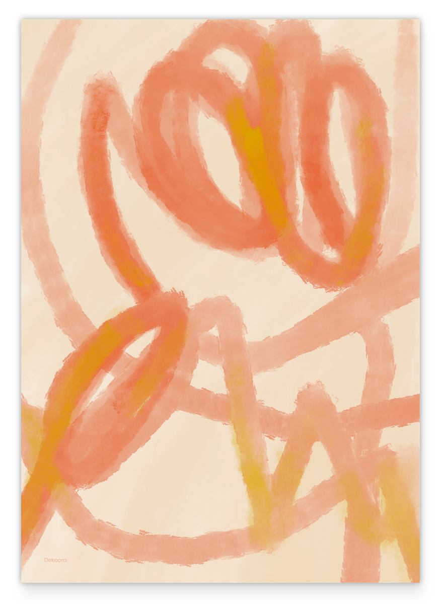 Appealing Apricot - Line Art Kunst mit Orange und Gelb