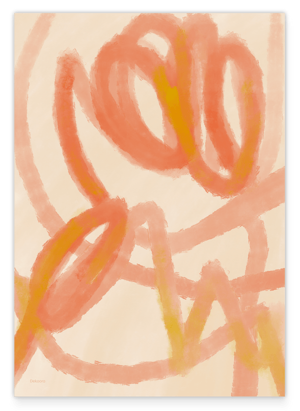 Appealing Apricot - Line Art Kunst mit Orange und Gelb