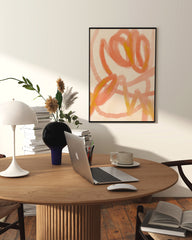 After Hover: Appealing Apricot - Line Art Kunst mit Orange und Gelb