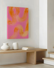 After Hover: Peachy Paths III - Abstrakte Linien in Orange und Pink