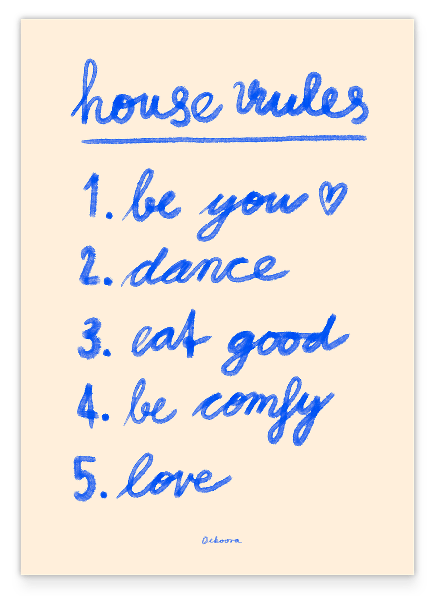 Happy House Rules - Sprüche Zeichnung