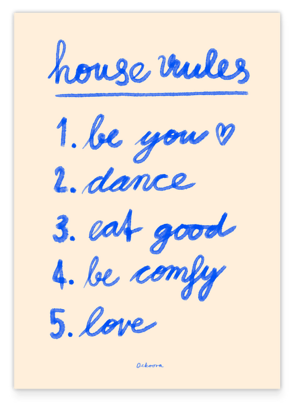 Happy House Rules - Sprüche Zeichnung
